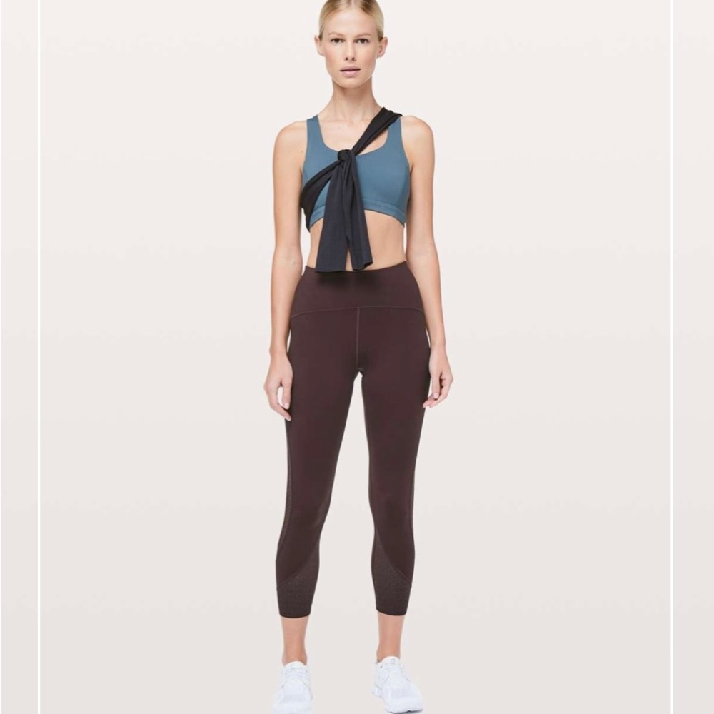 Lululemon Strength and Sweat Crop 23” Brown Leggings Size 6